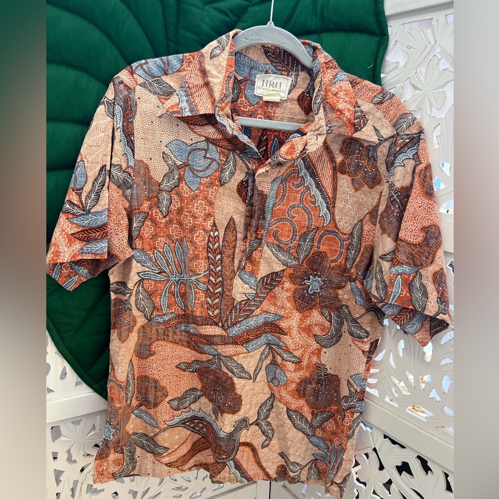 VTG 60’s mens His royal highness Hawaii pull over aloha shirt. Hawaiian shirt.
